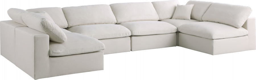 Sectionnel réversible rembourré en duvet modulaire standard en velours pelucheux confortable comme un nuage
