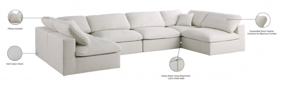 Sectionnel réversible rembourré en duvet modulaire standard en velours pelucheux confortable comme un nuage