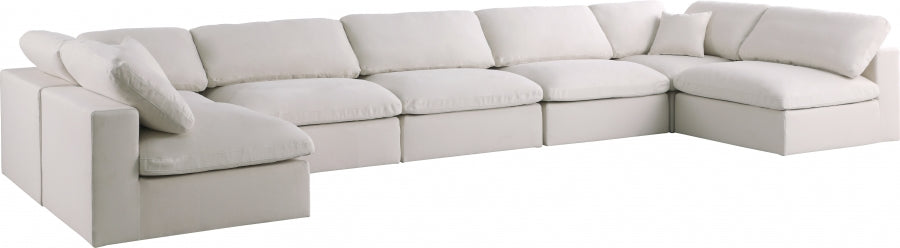 Sectionnel réversible rembourré en duvet modulaire standard en velours pelucheux confortable comme un nuage