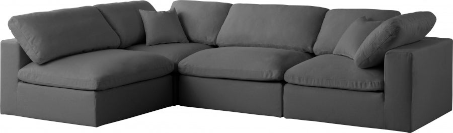 Sectionnel réversible rembourré en duvet modulaire standard en velours pelucheux confortable comme un nuage