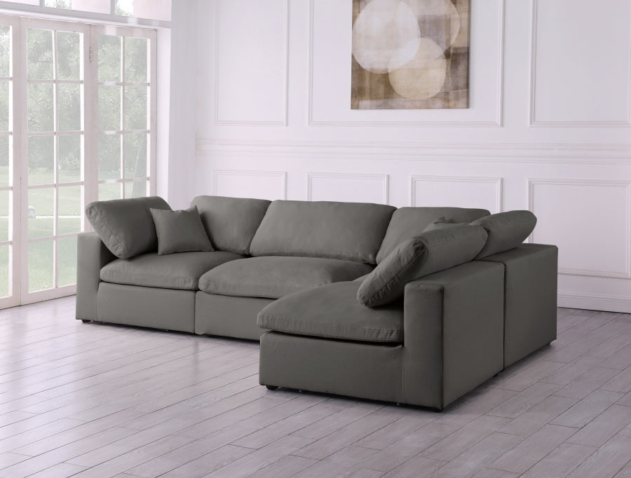 Sectionnel réversible rembourré en duvet modulaire standard en velours pelucheux confortable comme un nuage