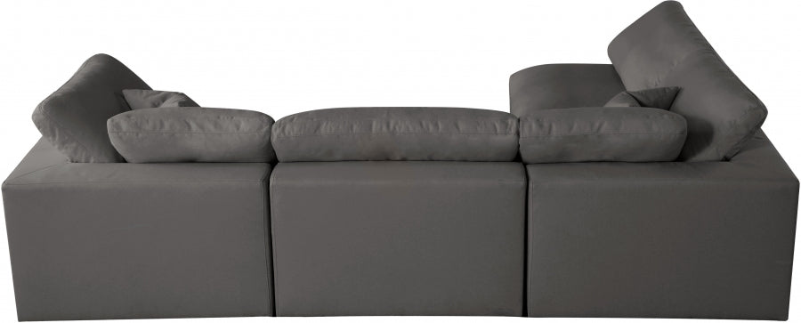 Sectionnel réversible rembourré en duvet modulaire standard en velours pelucheux confortable comme un nuage