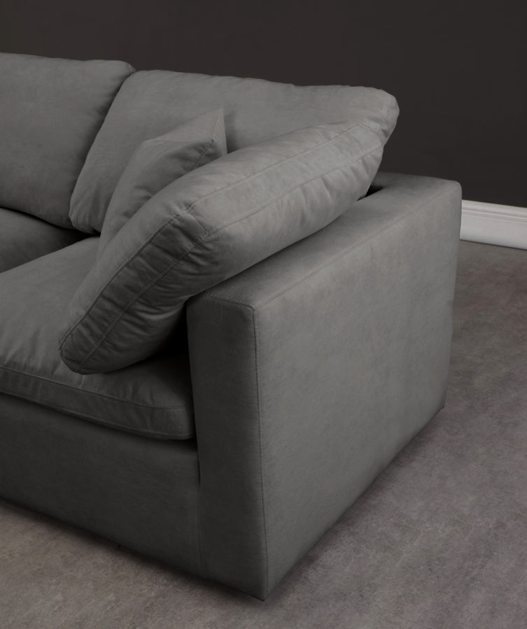 Sectionnel réversible rembourré en duvet modulaire standard en velours pelucheux confortable comme un nuage