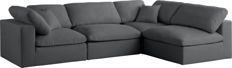 Sectionnel réversible rembourré en duvet modulaire standard en velours pelucheux confortable comme un nuage