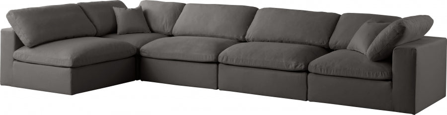 Sectionnel réversible rembourré en duvet modulaire standard en velours pelucheux confortable comme un nuage