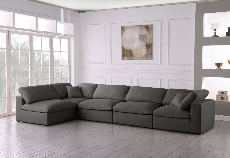 Sectionnel réversible rembourré en duvet modulaire standard en velours pelucheux confortable comme un nuage