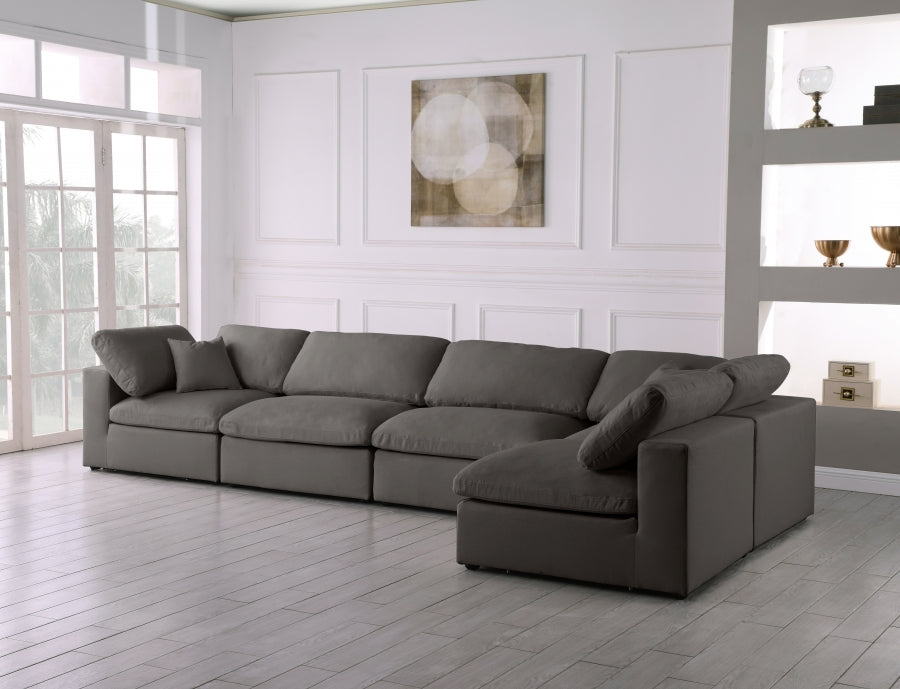 Sectionnel réversible rembourré en duvet modulaire standard en velours pelucheux confortable comme un nuage