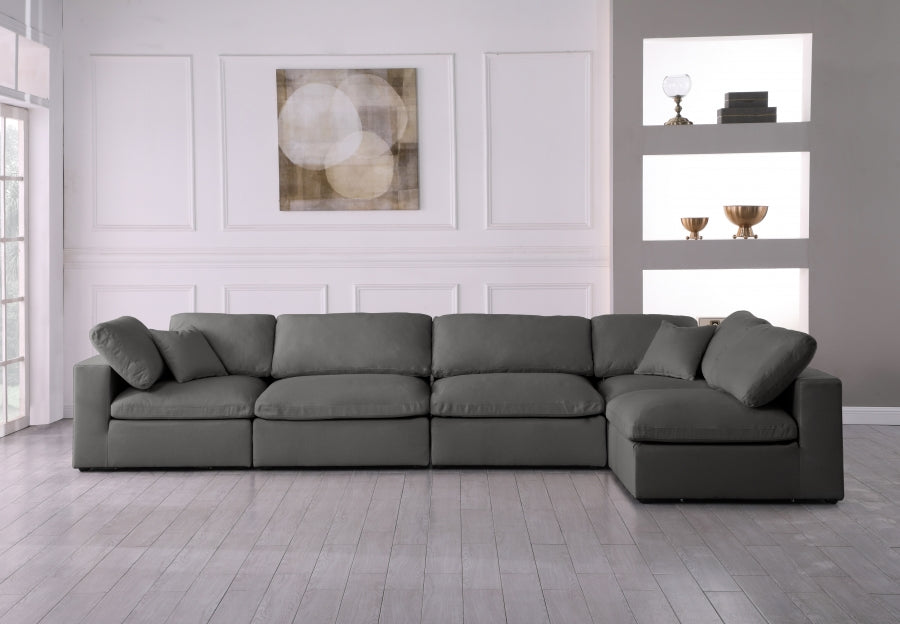 Sectionnel réversible rembourré en duvet modulaire standard en velours pelucheux confortable comme un nuage