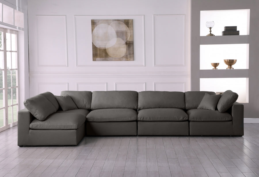 Sectionnel réversible rembourré en duvet modulaire standard en velours pelucheux confortable comme un nuage