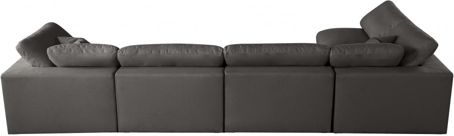 Sectionnel réversible rembourré en duvet modulaire standard en velours pelucheux confortable comme un nuage