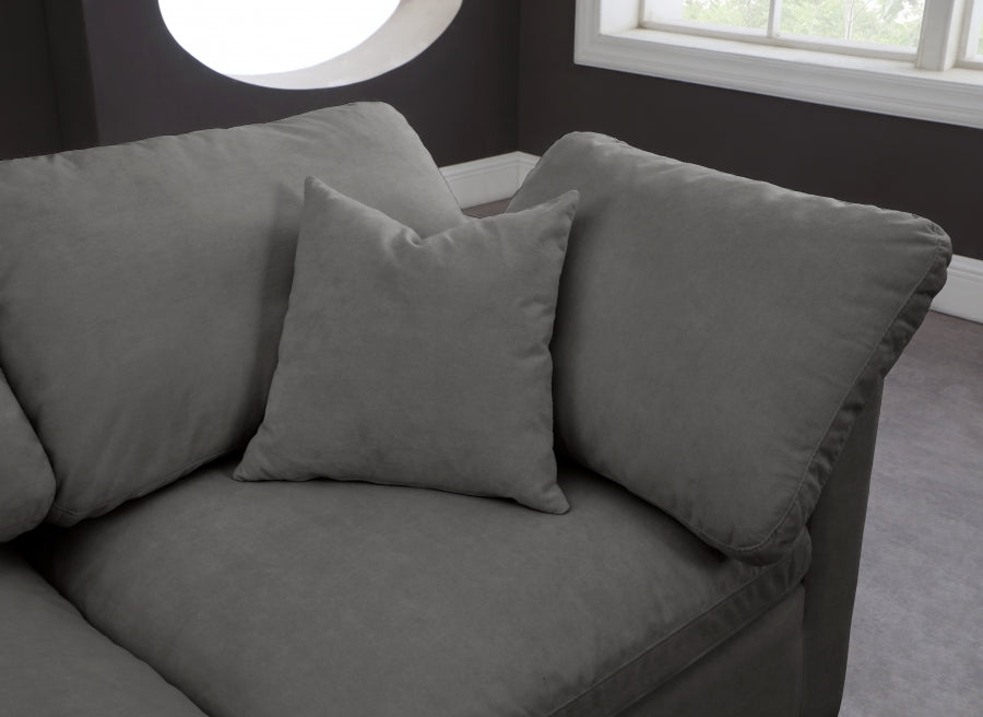 Sectionnel réversible rembourré en duvet modulaire standard en velours pelucheux confortable comme un nuage