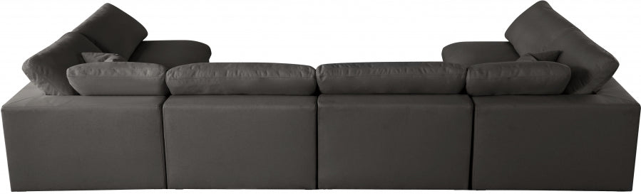 Sectionnel réversible rembourré en duvet modulaire standard en velours pelucheux confortable comme un nuage