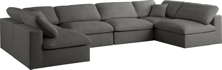 Sectionnel réversible rembourré en duvet modulaire standard en velours pelucheux confortable comme un nuage