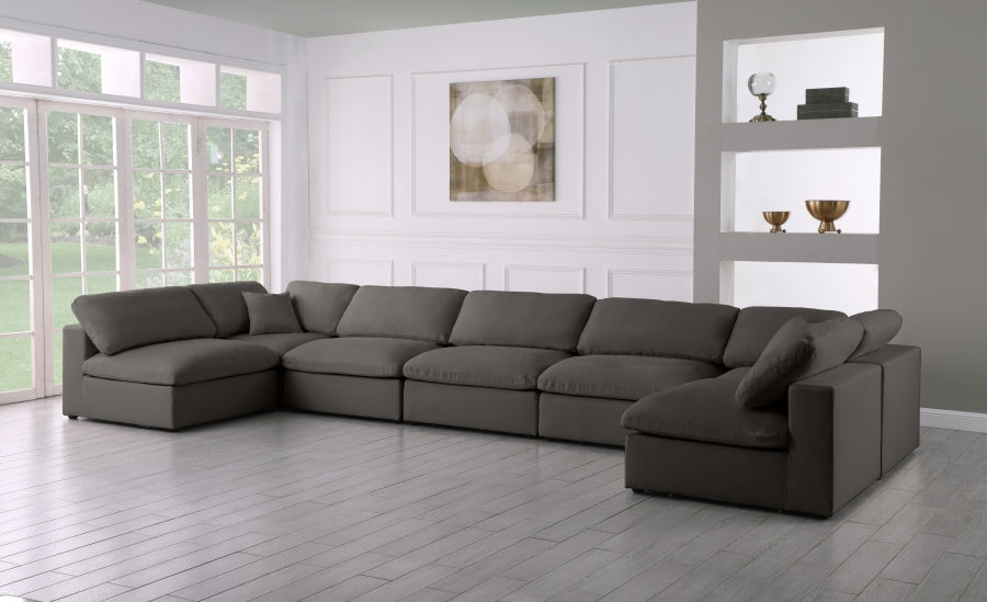 Sectionnel réversible rembourré en duvet modulaire standard en velours pelucheux confortable comme un nuage