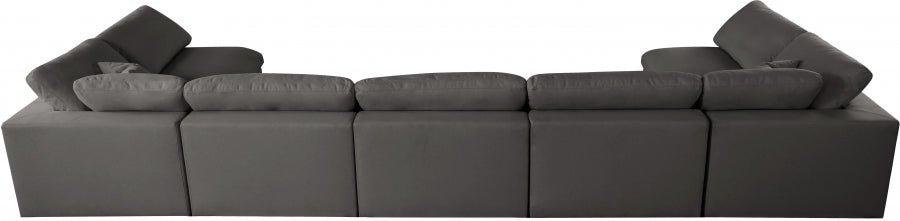 Sectionnel réversible rembourré en duvet modulaire standard en velours pelucheux confortable comme un nuage