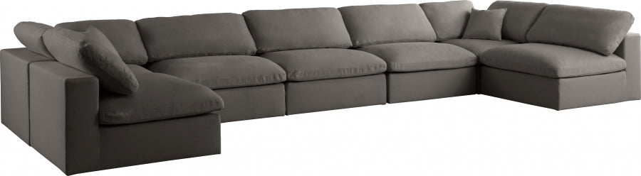 Sectionnel réversible rembourré en duvet modulaire standard en velours pelucheux confortable comme un nuage