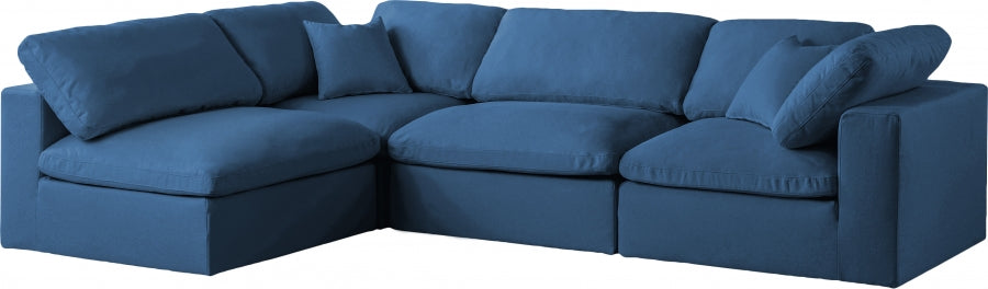 Sectionnel réversible rembourré en duvet modulaire standard en velours pelucheux confortable comme un nuage