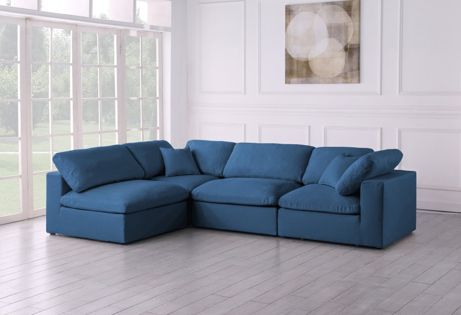 Sectionnel réversible rembourré en duvet modulaire standard en velours pelucheux confortable comme un nuage