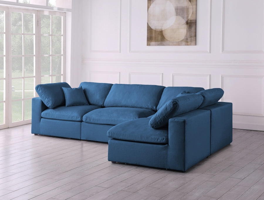 Sectionnel réversible rembourré en duvet modulaire standard en velours pelucheux confortable comme un nuage