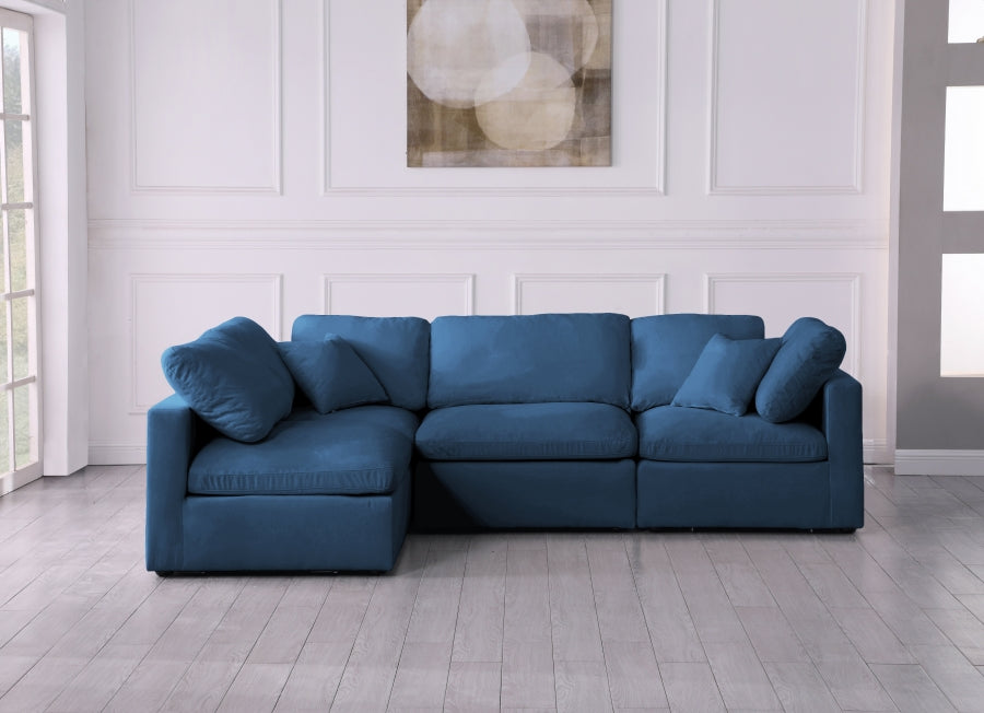 Sectionnel réversible rembourré en duvet modulaire standard en velours pelucheux confortable comme un nuage