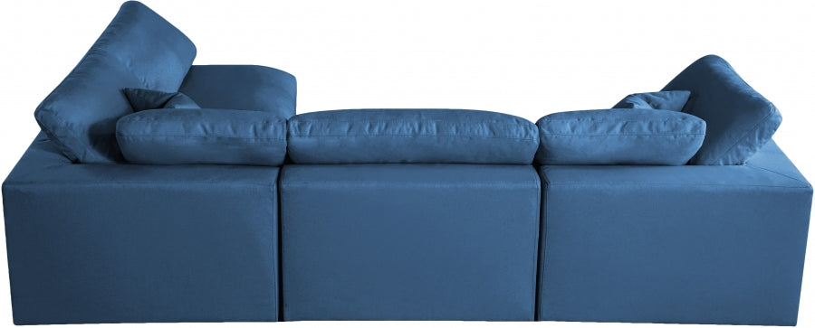 Sectionnel réversible rembourré en duvet modulaire standard en velours pelucheux confortable comme un nuage