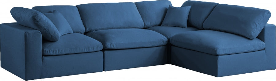 Sectionnel réversible rembourré en duvet modulaire standard en velours pelucheux confortable comme un nuage