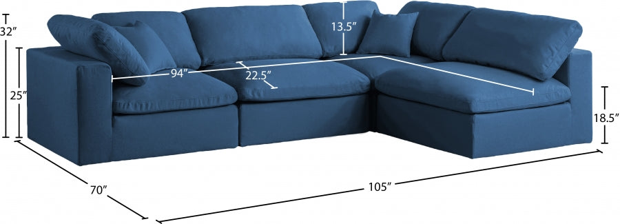 Sectionnel réversible rembourré en duvet modulaire standard en velours pelucheux confortable comme un nuage