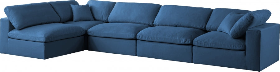 Sectionnel réversible rembourré en duvet modulaire standard en velours pelucheux confortable comme un nuage