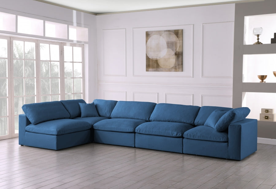Sectionnel réversible rembourré en duvet modulaire standard en velours pelucheux confortable comme un nuage