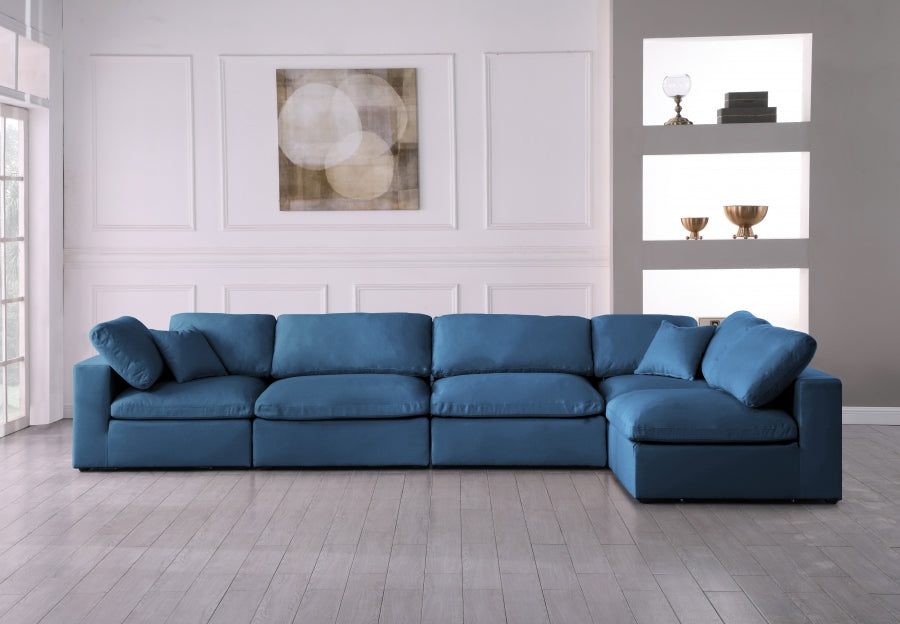 Sectionnel réversible rembourré en duvet modulaire standard en velours pelucheux confortable comme un nuage
