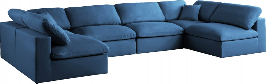 Sectionnel réversible rembourré en duvet modulaire standard en velours pelucheux confortable comme un nuage