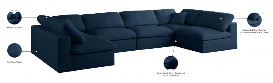 Sectionnel réversible rembourré en duvet modulaire standard en velours pelucheux confortable comme un nuage