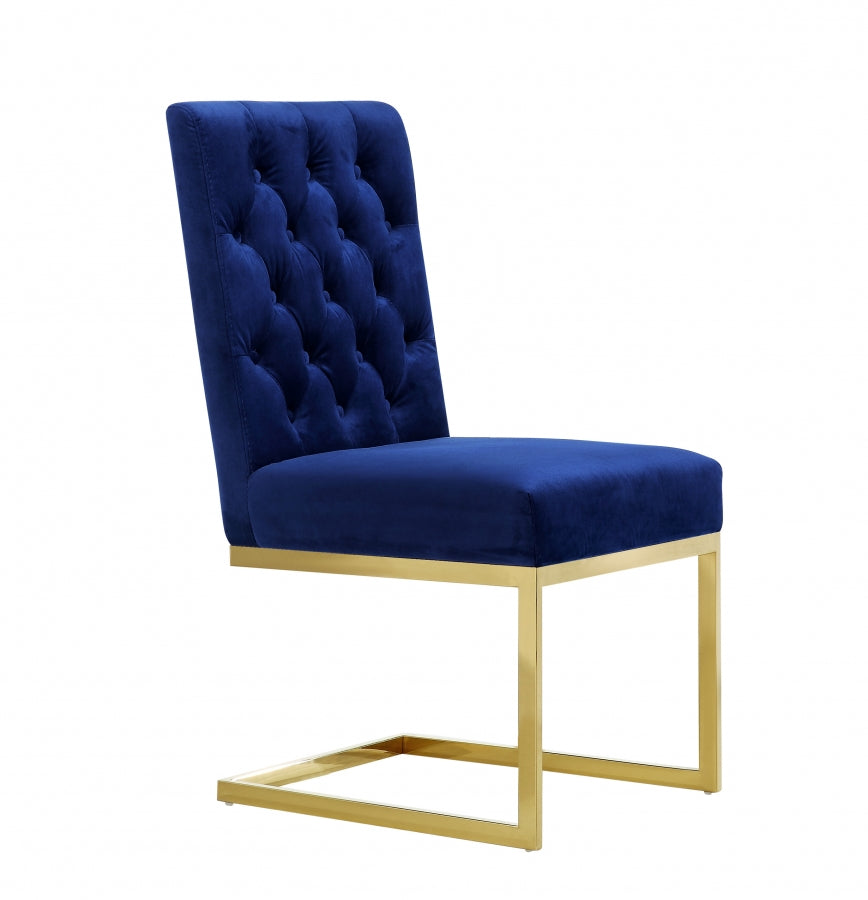 Chaise de salle à manger en velours Cameron
