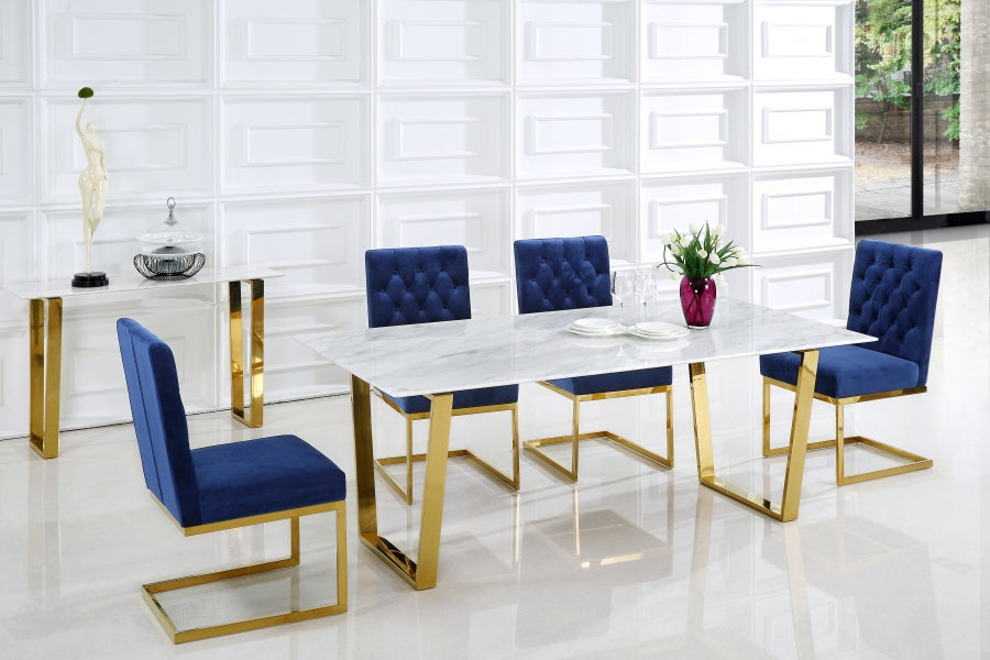 Chaise de salle à manger en velours Cameron