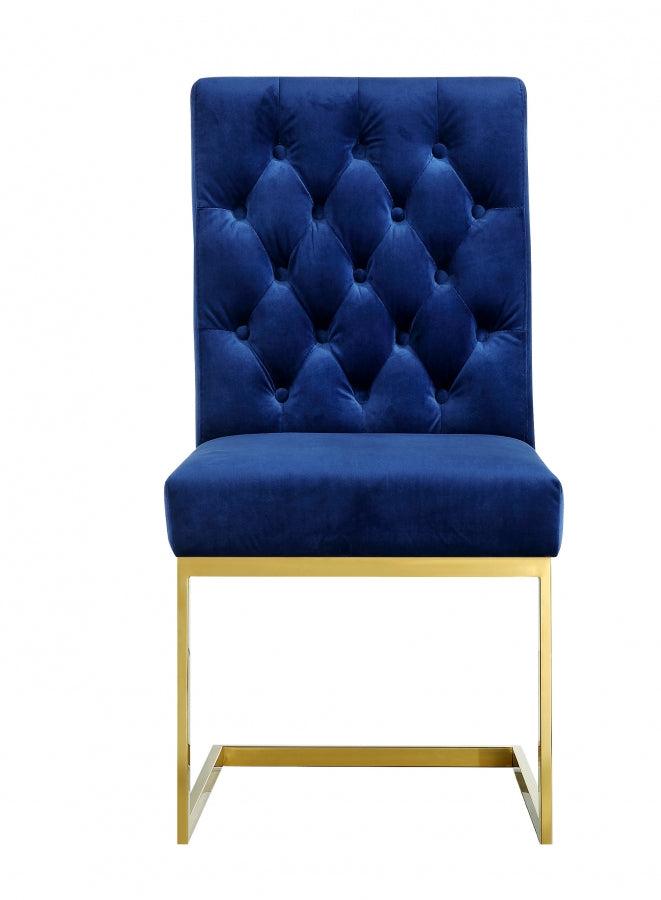 Chaise de salle à manger en velours Cameron