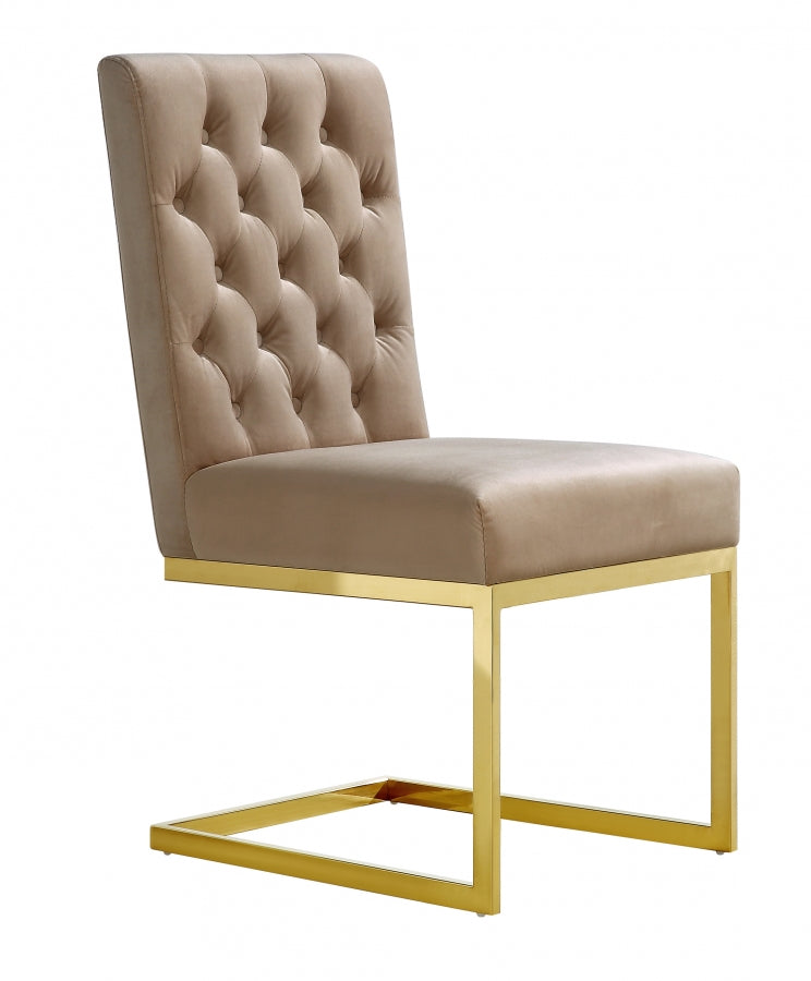 Chaise de salle à manger en velours Cameron