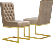 Chaise de salle à manger en velours Cameron