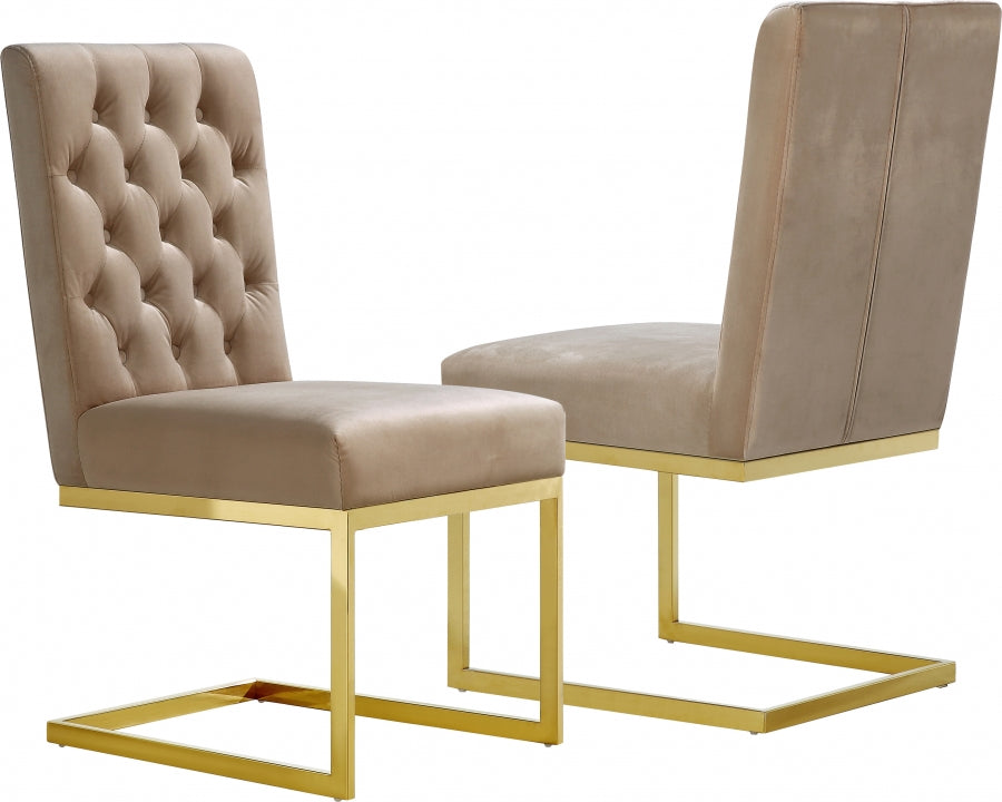 Chaise de salle à manger en velours Cameron