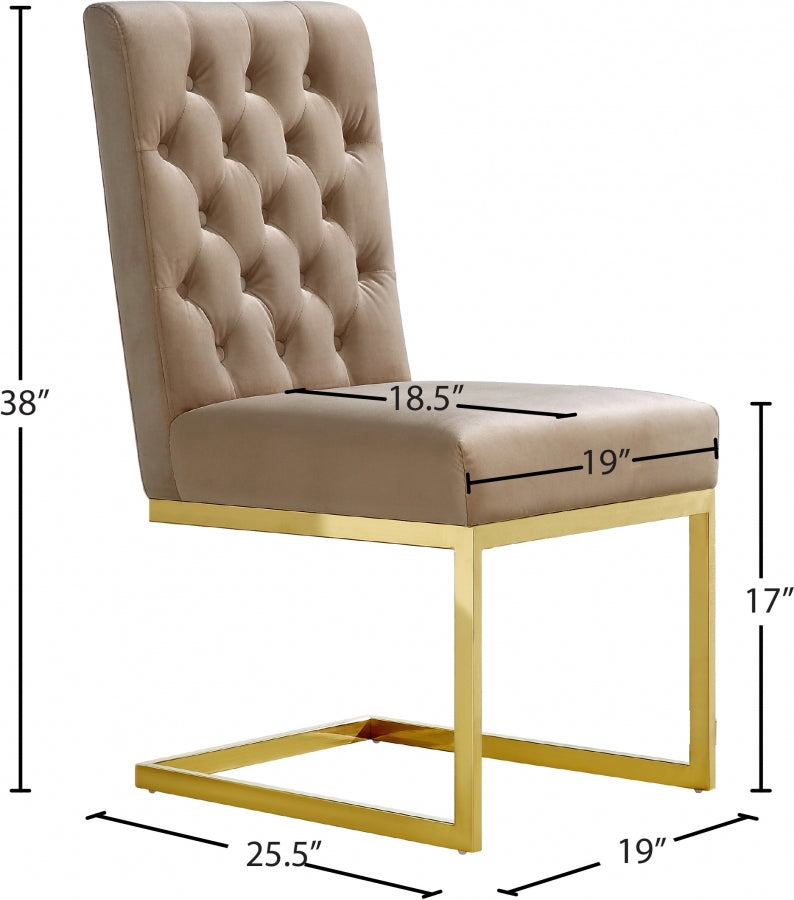 Chaise de salle à manger en velours Cameron