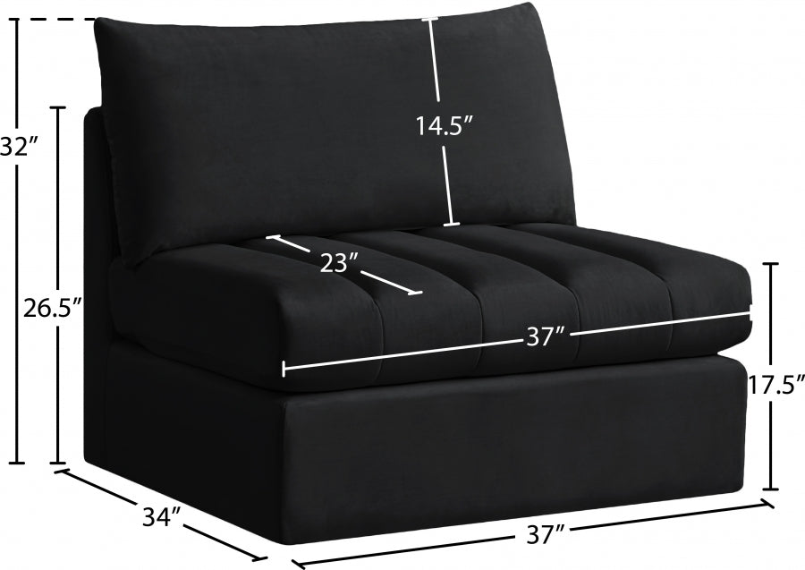 Chaise modulaire sans accoudoirs en velours Jacob