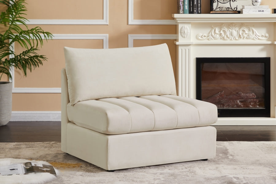 Chaise modulaire sans accoudoirs en velours Jacob