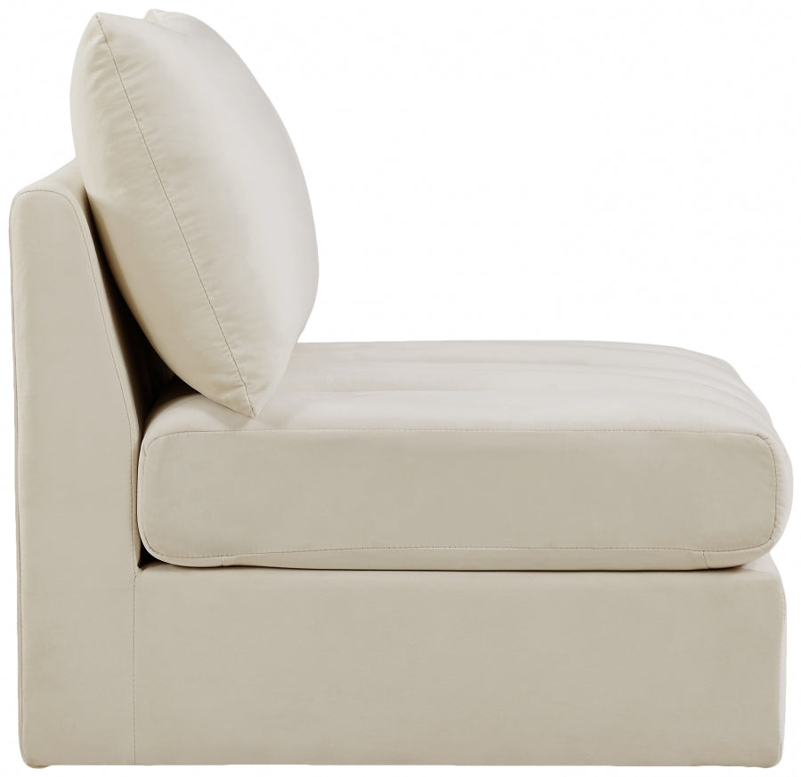 Chaise modulaire sans accoudoirs en velours Jacob