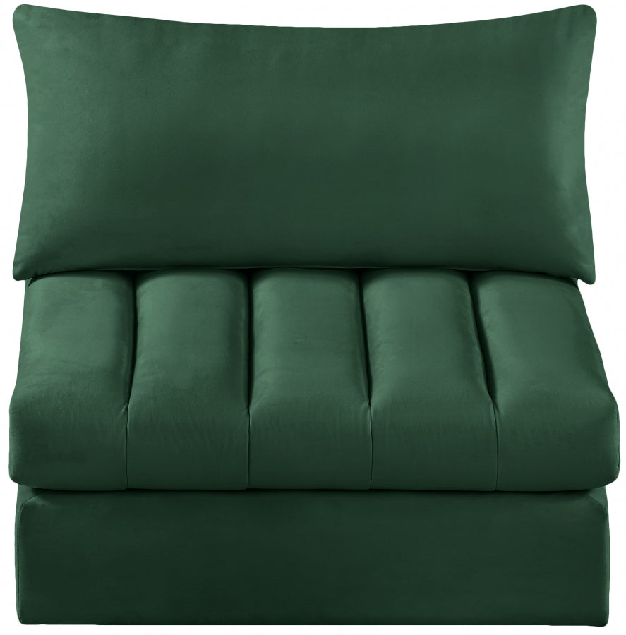 Chaise modulaire sans accoudoirs en velours Jacob