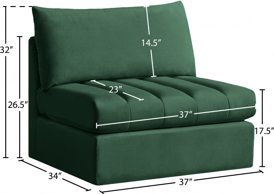 Chaise modulaire sans accoudoirs en velours Jacob