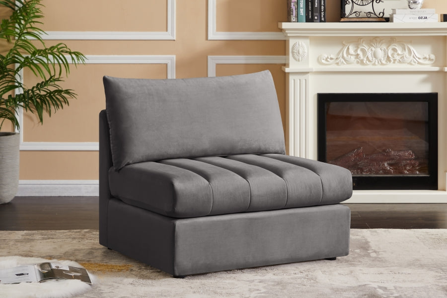 Chaise modulaire sans accoudoirs en velours Jacob