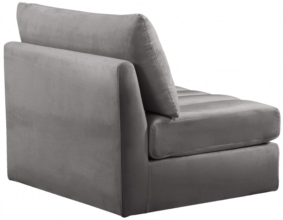 Chaise modulaire sans accoudoirs en velours Jacob