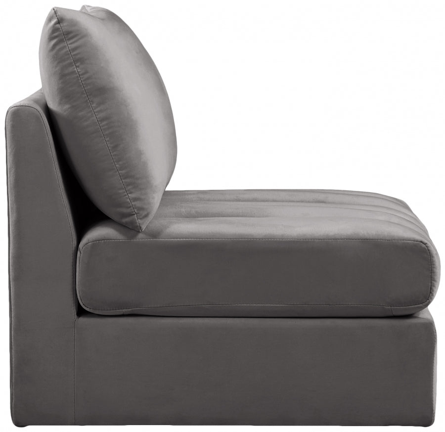 Chaise modulaire sans accoudoirs en velours Jacob