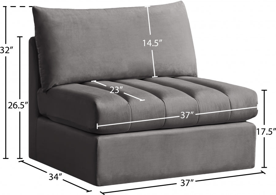 Chaise modulaire sans accoudoirs en velours Jacob