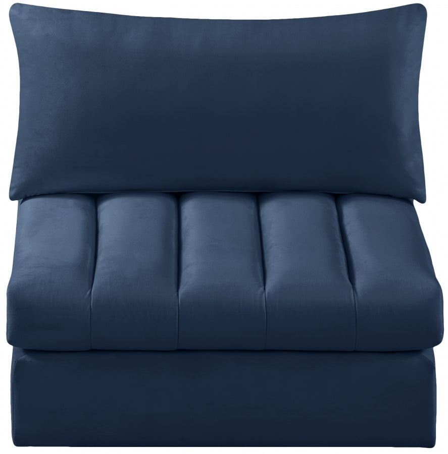 Chaise modulaire sans accoudoirs en velours Jacob