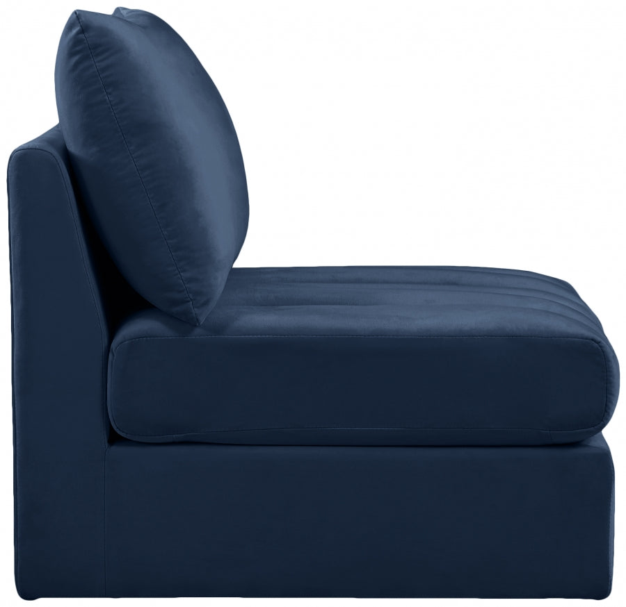 Chaise modulaire sans accoudoirs en velours Jacob